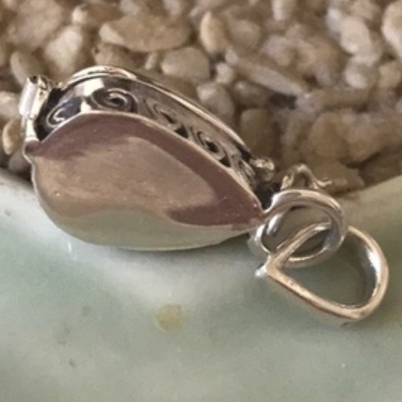 Sterling Australian Opal Poison Box Pendant - Picture 3 of 9